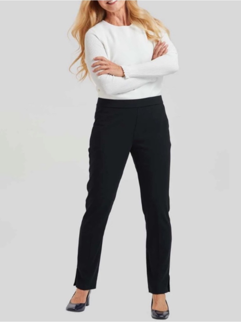Peace Of Cloth Brie Pull On Pant Black Ankle Slit Detail Small New msrp $158